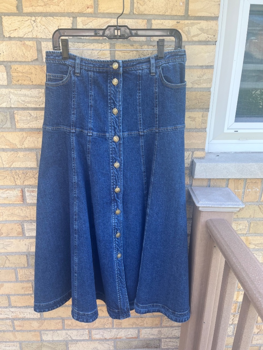Cinq a Sept Oceane Veena Denim Midi Skirt Sz. 6 - Picture 5 of 9